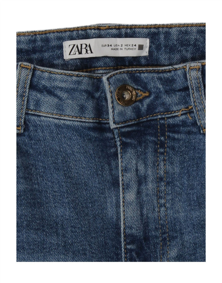Damskie jeansy rozkloszowane Zara EU 34 2XS W24 L31 Niebieskie