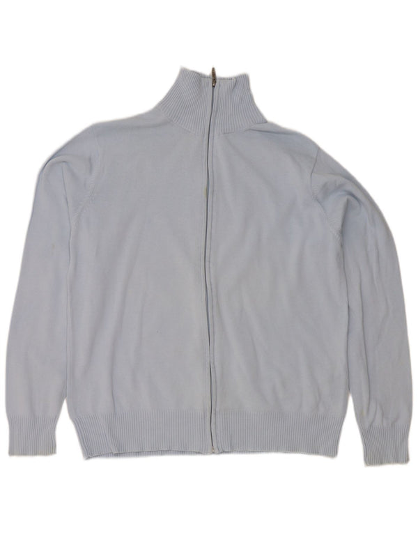 Zara Męski sweter rozpinany, duży, niebieski, bawełniany