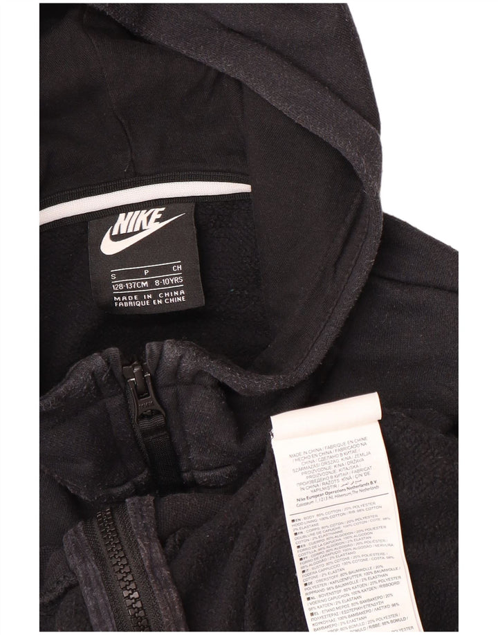 Chłopięcy sweter z kapturem i zamkiem NIKE Air Graphic, 8-9 lat, mały, czarny, z blokami kolorów