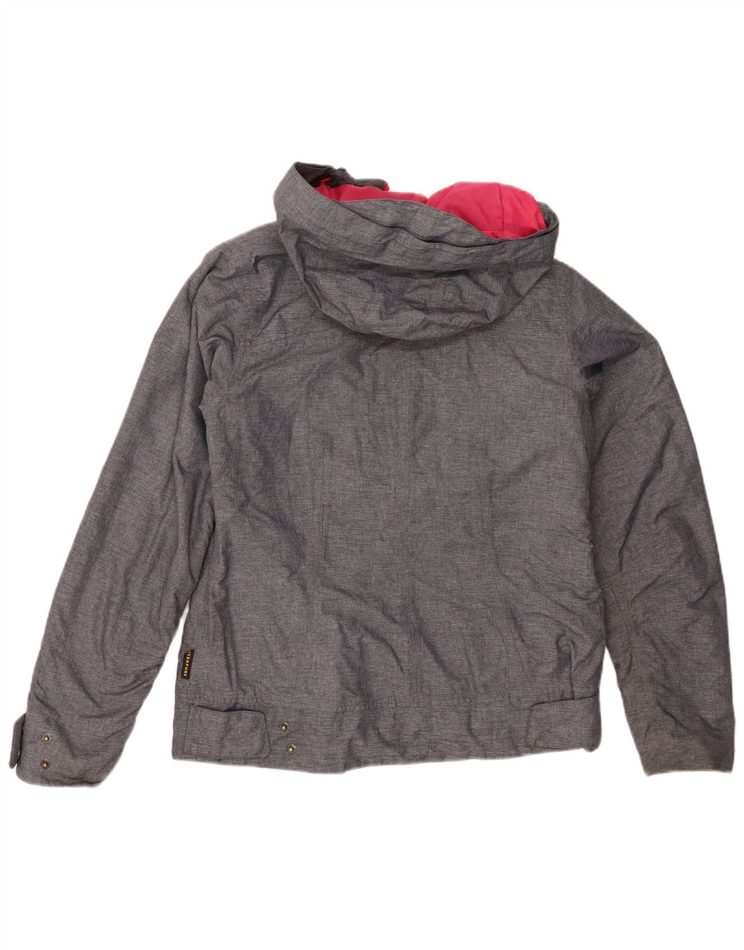 Damska kurtka wiatrówka z kapturem Jack Wolfskin UK 10, mała, szary poliester