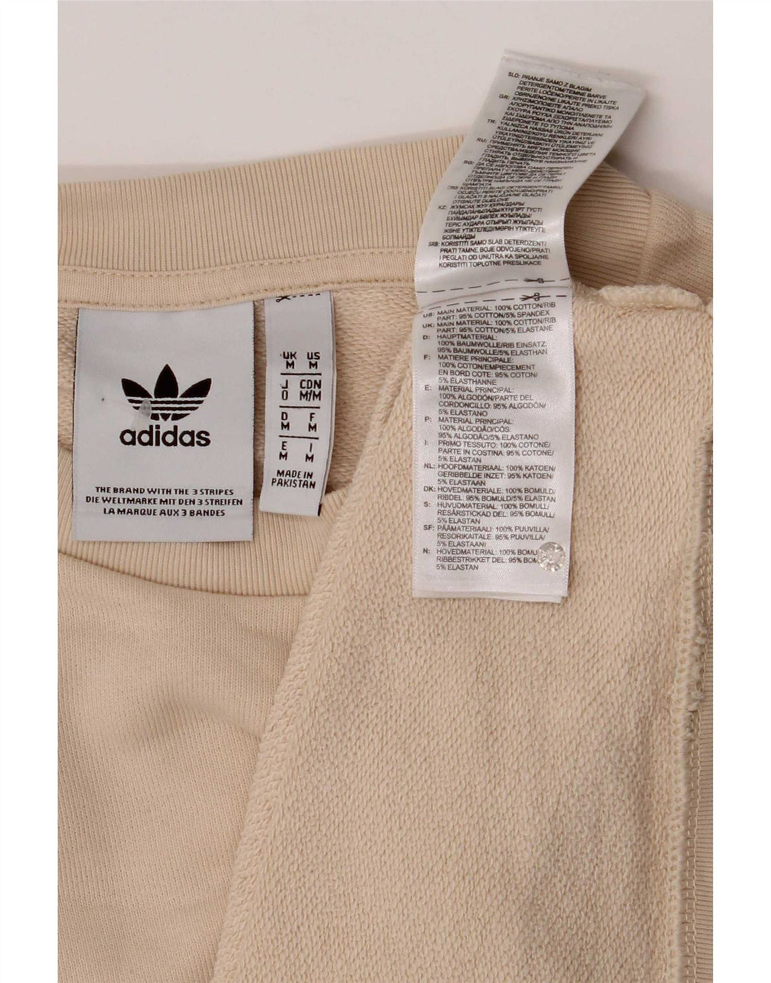 Męska bluza Adidas z grafiką, średnia beżowa bawełna