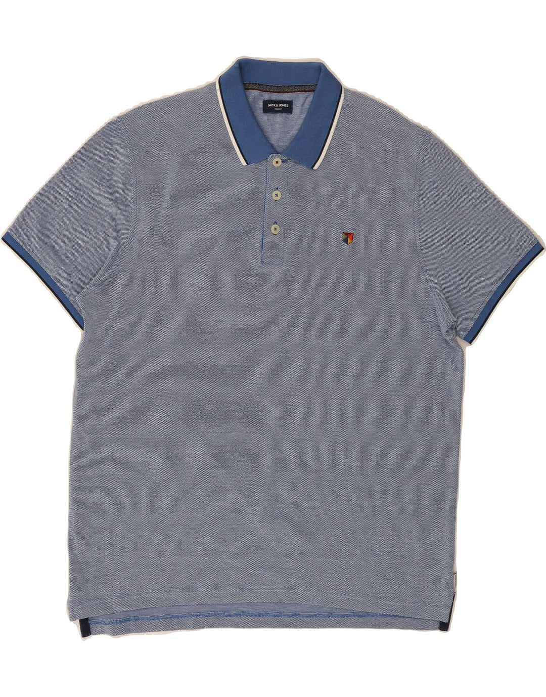 JACK & JONES Mens Polo Shirt XL Blue Spotted Vintage Jack & Jones and Second-Hand Jack & Jones from Messina Hembry 