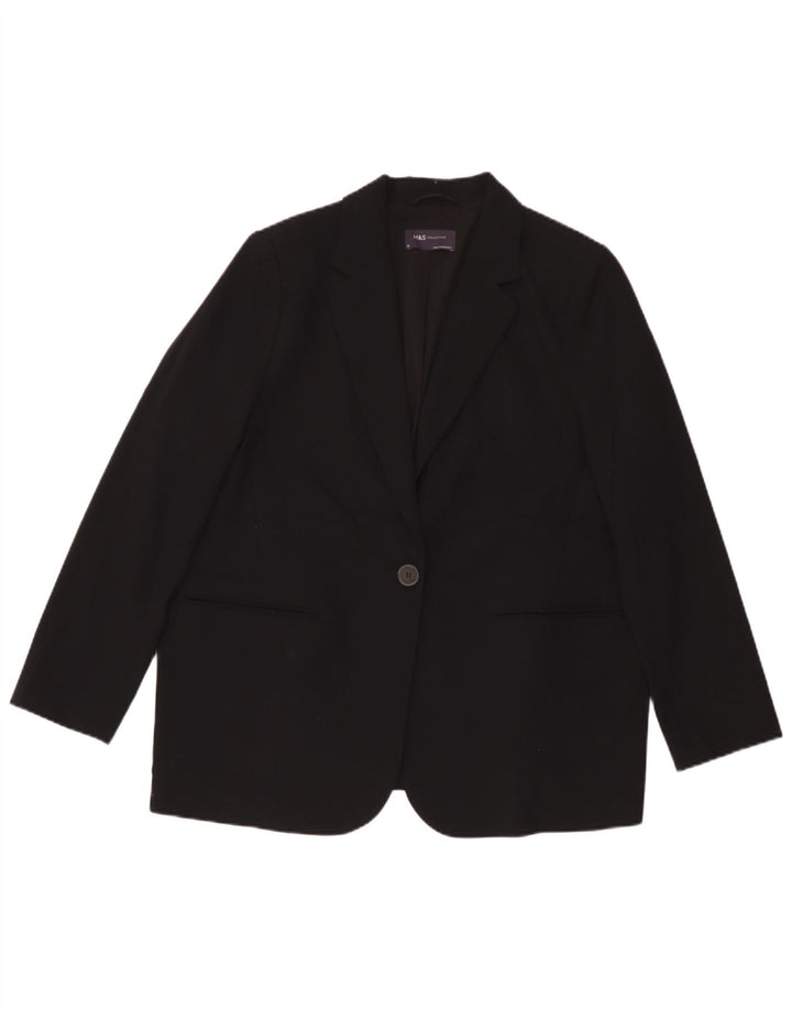 Marks & Spencer Damska marynarka oversize zapinana na 1 guzik, UK 18 XL, czarna