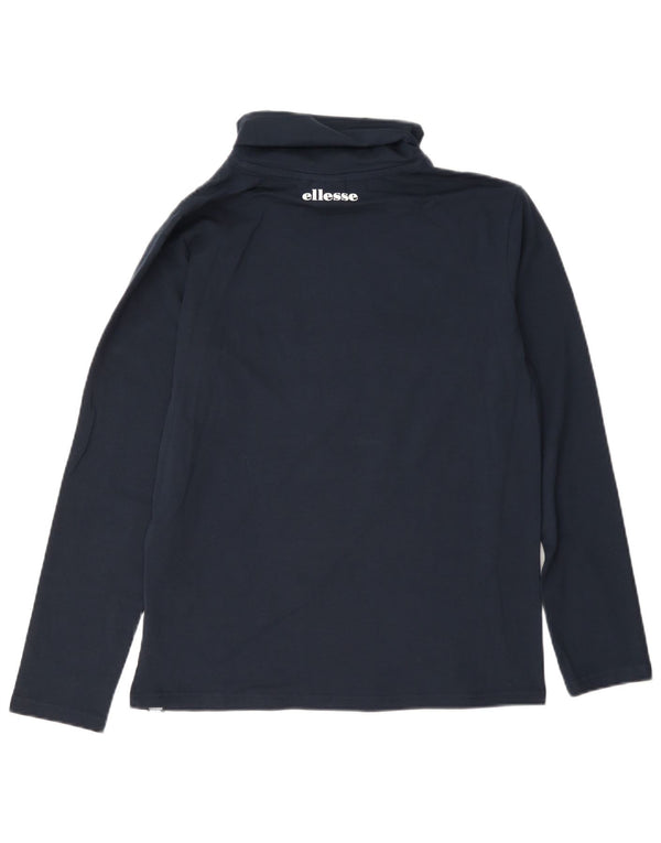Damski top Ellesse z długim rękawem, UK 16, duży, granatowy, bawełniany w bloki kolorów