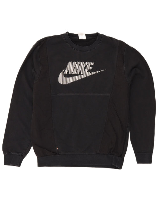 Męska bluza z grafiką Nike, mała, czarna, bawełniana z blokami kolorów