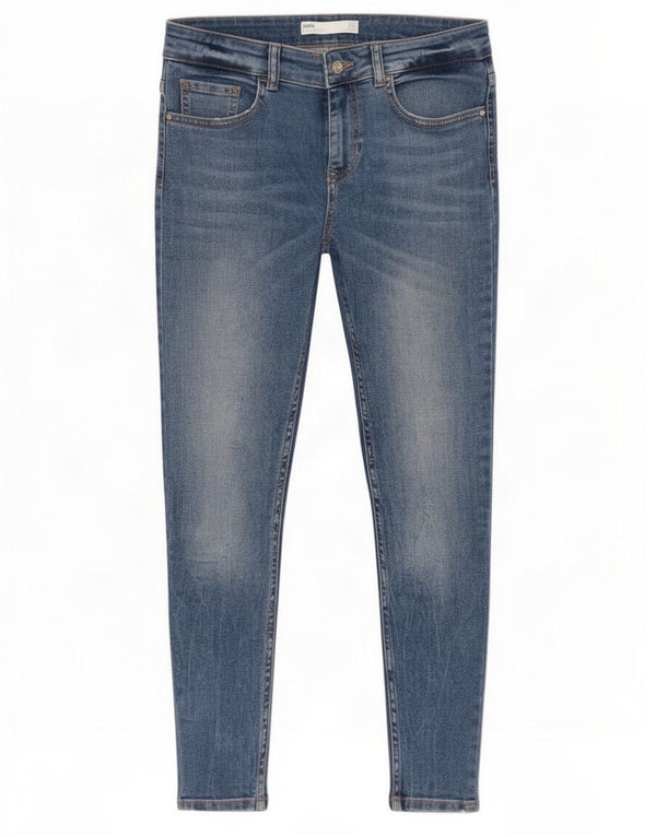 Damskie jeansy Zara Crop Skinny EU 38 Small W28 L25 Niebieskie bawełniane