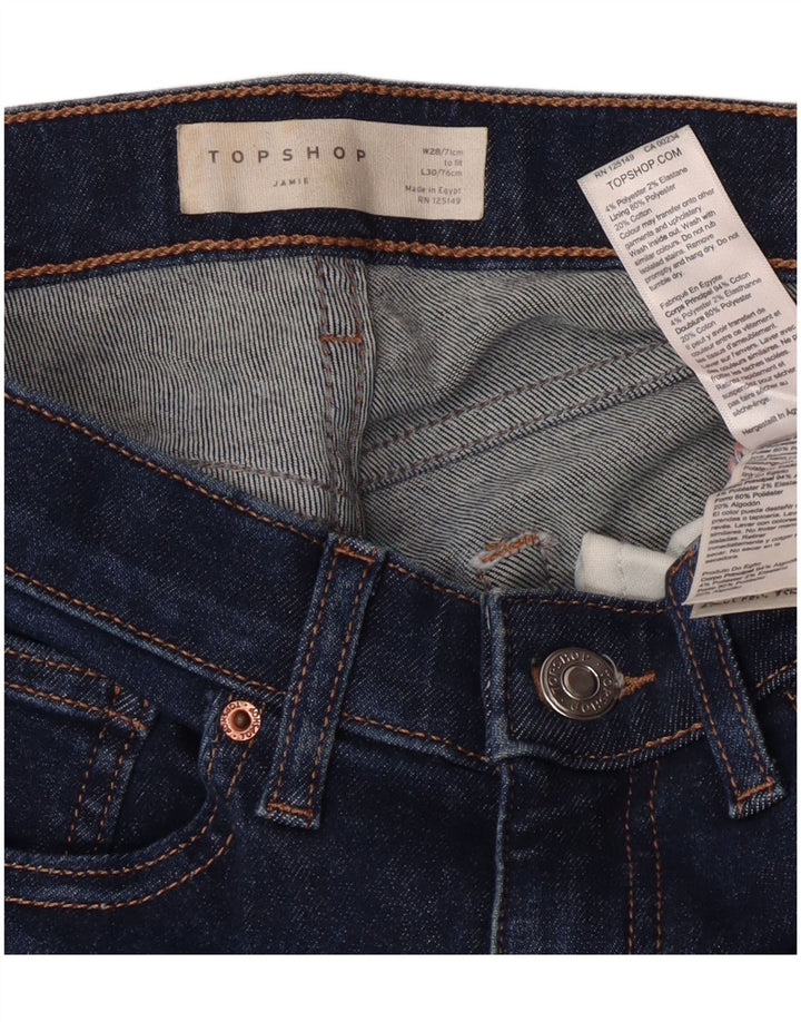 Damskie jeansy firmy Topshop Jamie Skinny W28 L25 Granatowy poliester