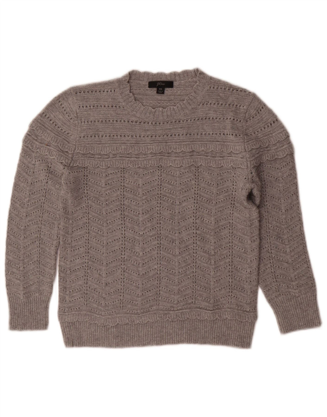 Damski sweter J. Crew z dekoltem w łódkę UK 6 XS, szara wełna