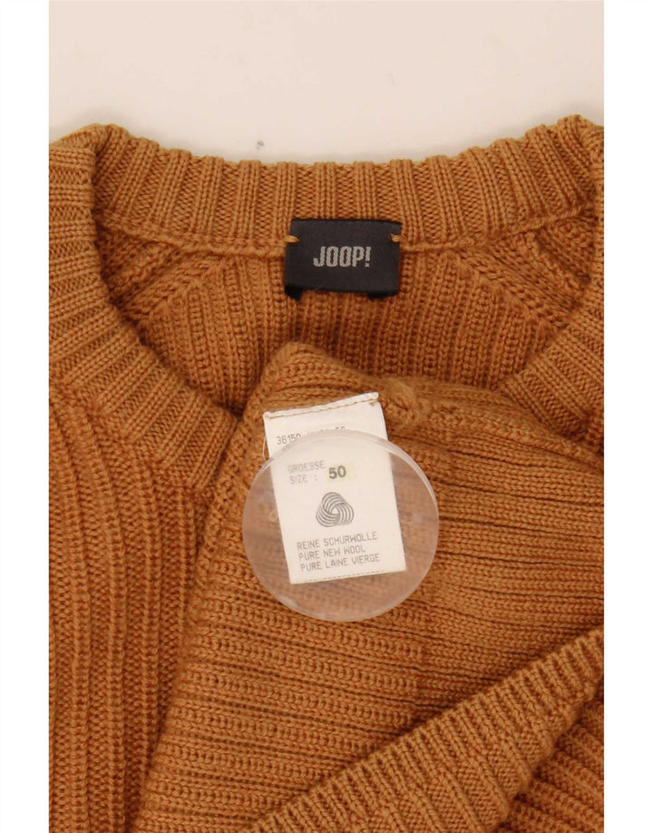 Męski sweter Joop z okrągłym dekoltem IT 50 Średni brązowy wełniany