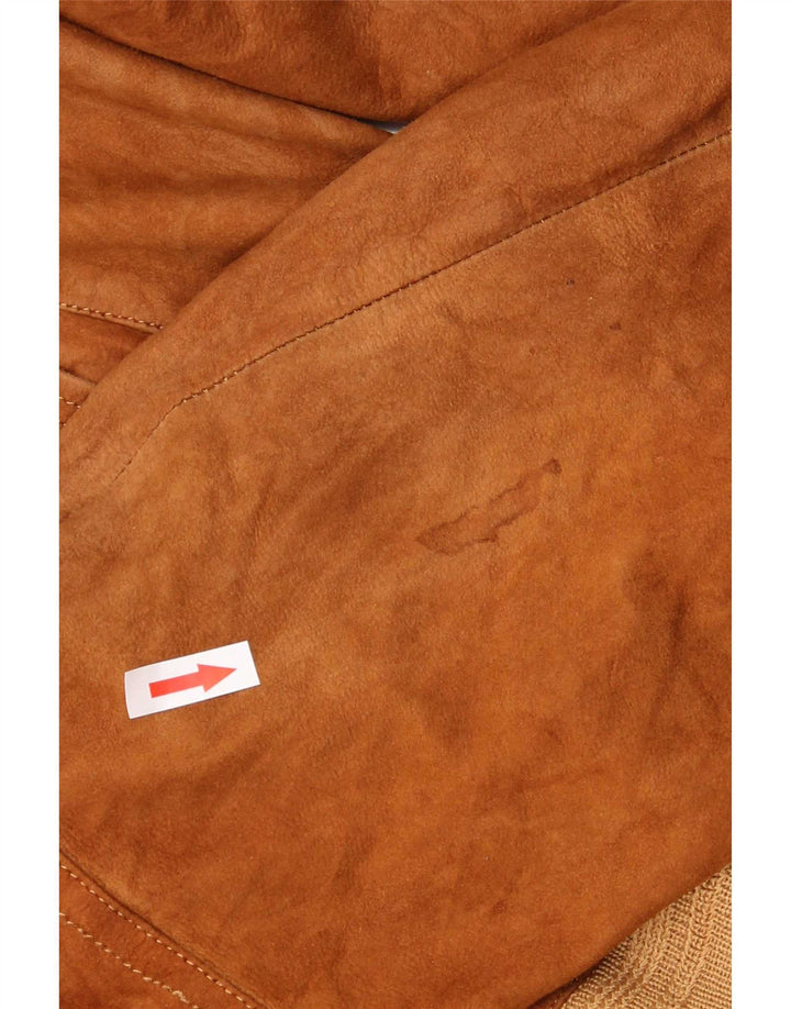 Męska zamszowa kurtka bomber w stylu vintage IT 52 XL w kolorze brązowym