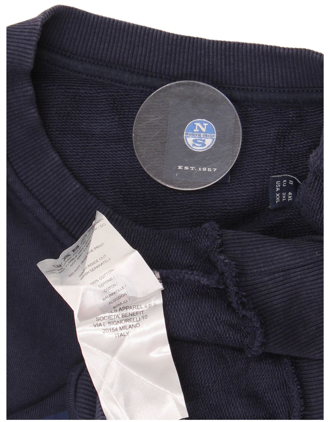 Męski sweter z grafiką North Sails, 3XL, granatowy, bawełniany