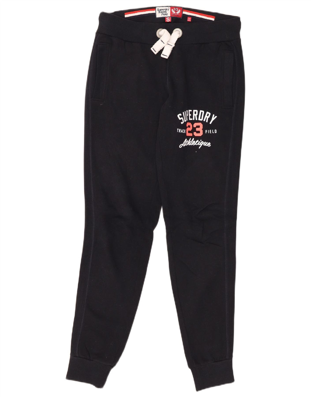 Damskie spodnie dresowe SUPERDRY z grafiką Joggers UK 10 Small Granatowe