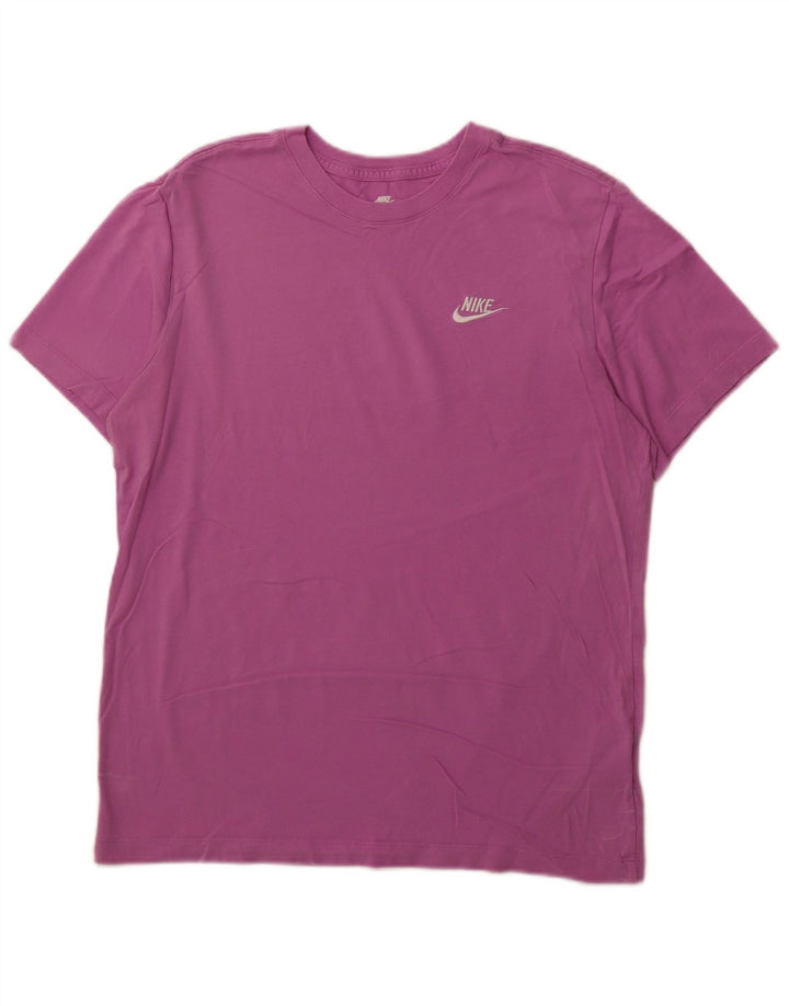 NIKE Mens T-Shirt Top Medium Purple Cotton