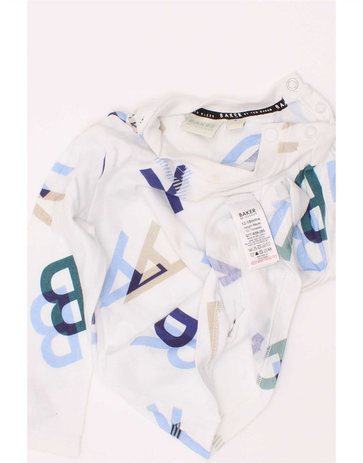 Top chłopięcy Ted Baker z grafiką, długim rękawem, 12-18 miesięcy, biała, bawełniana