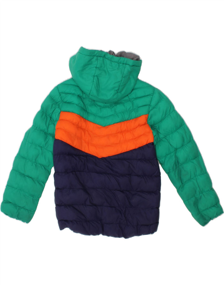 MOUNTAIN WAREHOUSE Boys Hooded Padded Jacket 3-4 Years Green Colourblock Vintage Mountain Warehouse and Second-Hand Mountain Warehouse from Messina Hembry 