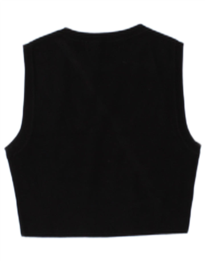 Damski krótki top Zara UK 14 Large, czarna wiskoza