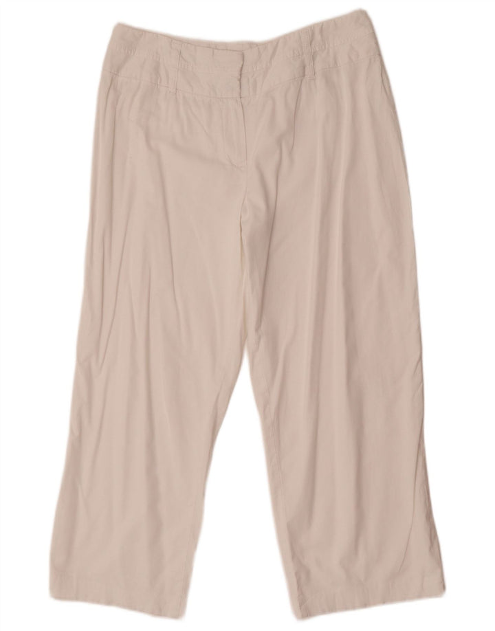 Spodnie damskie Marks & Spencer, proste, przycięte, UK 12, średnie, W30, L24, białe