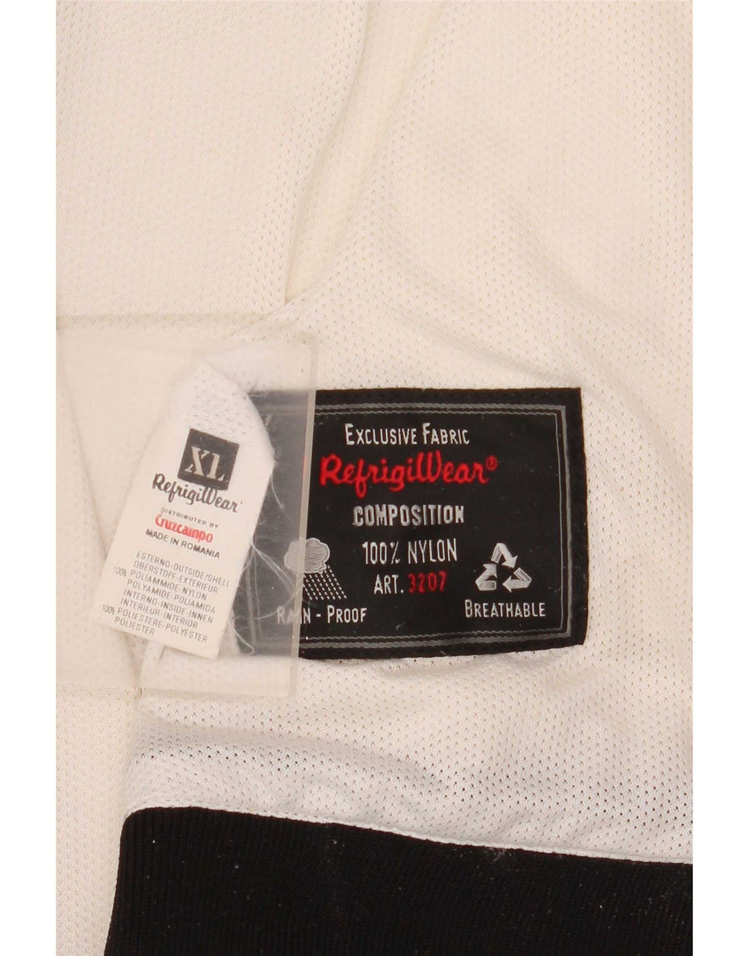 Męska kurtka bomberka Refrigiwear UK 42 XL, nylon w kolorze złamanej bieli