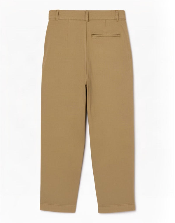 Damskie spodnie chino z wysokim stanem Zara XS W24 L25, bawełna khaki