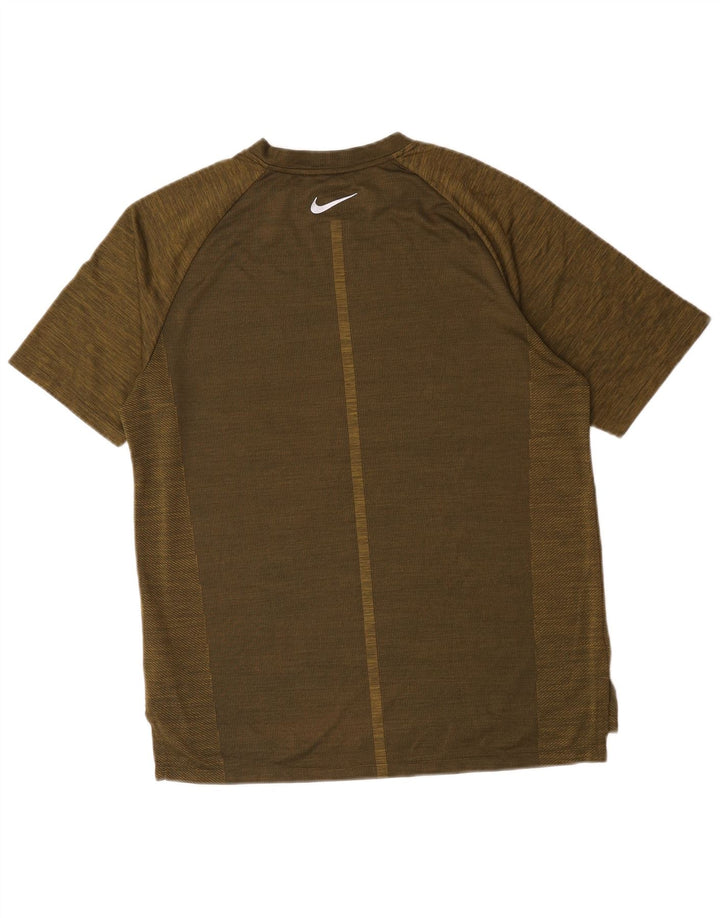 Męski t-shirt Nike Dri Fit, średni poliester w kolorze khaki