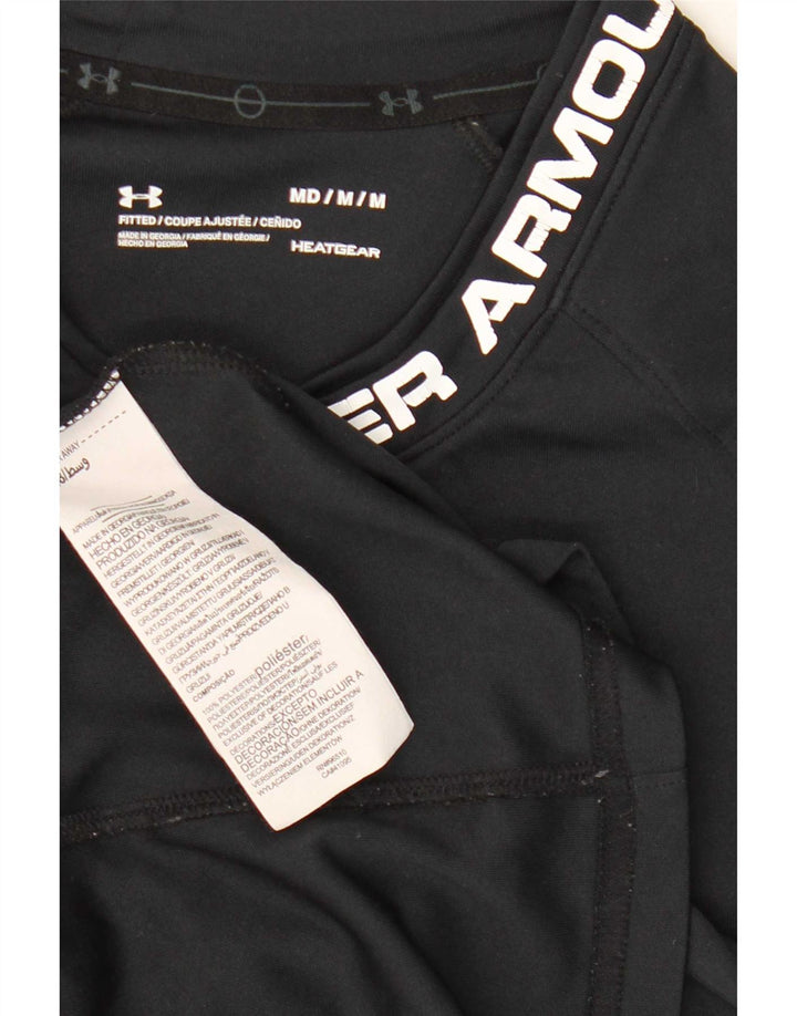 Męski T-shirt z grafiką Under Armour Heat Gear, średni czarny poliester