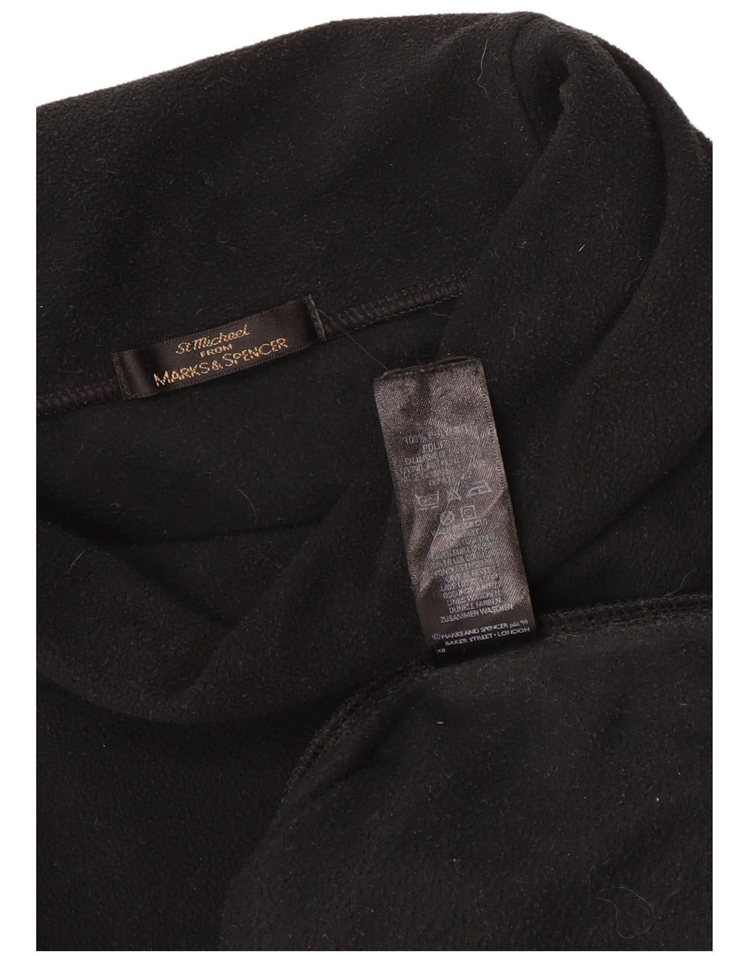 Marks & Spencer Damski sweter oversize z polaru UK 18 XL, czarny poliester