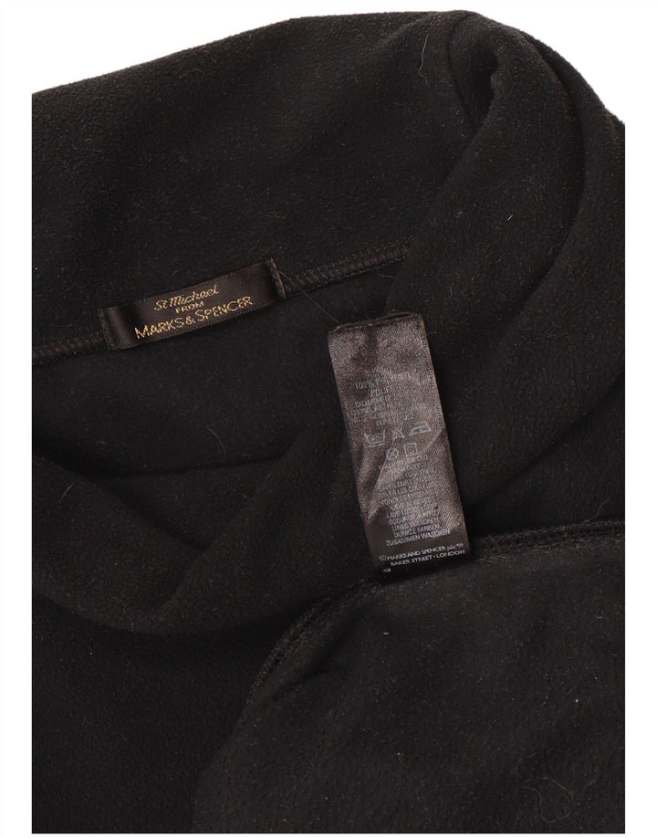 Marks & Spencer Damski sweter oversize z polaru UK 18 XL, czarny poliester