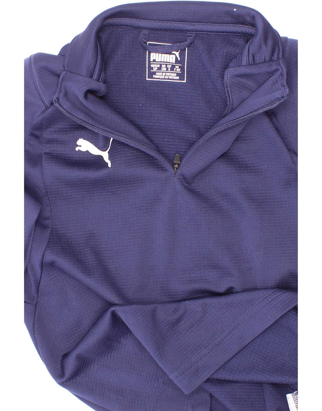 Chłopięcy dres Puma z zamkiem błyskawicznym na szyi, 7-8 lat, granatowy