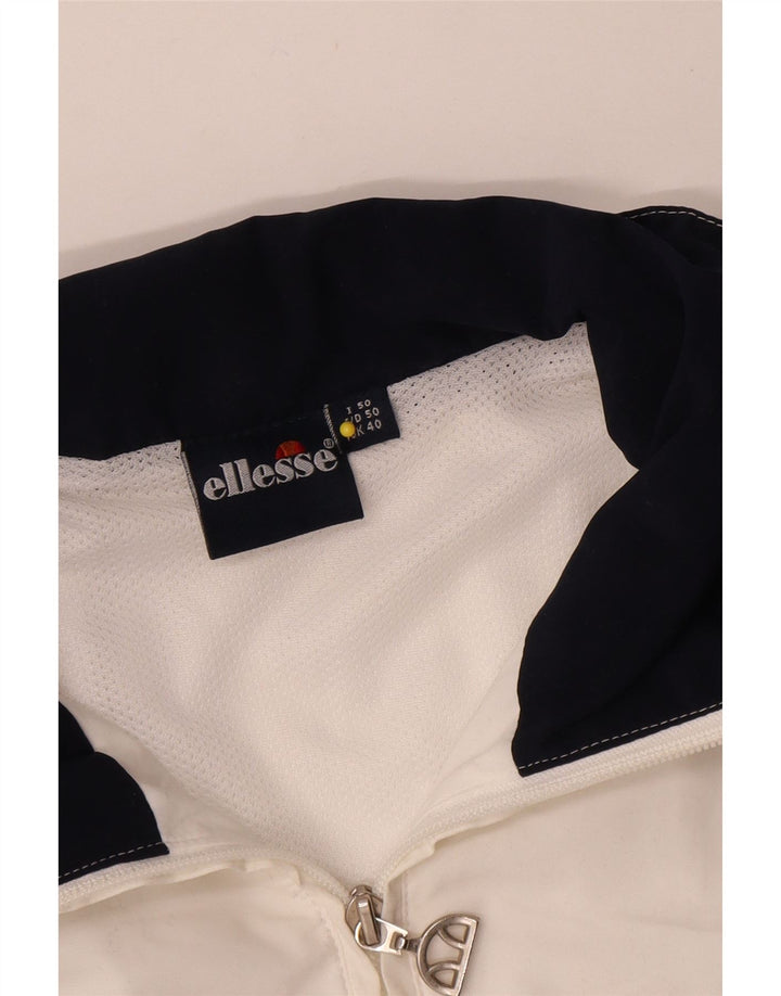 Męska kurtka dresowa Ellesse UK 40, poliester w kolorze średniej bieli