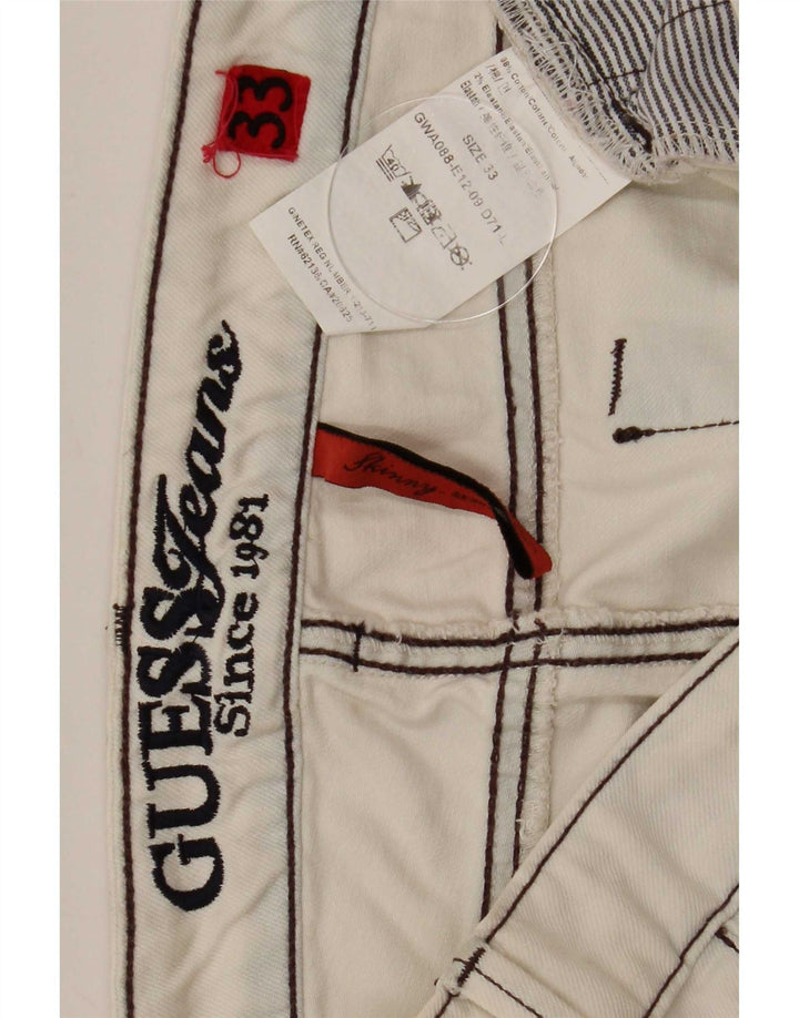 Damskie jeansy Guess W33 L34 w kolorze złamanej bieli, bawełniane