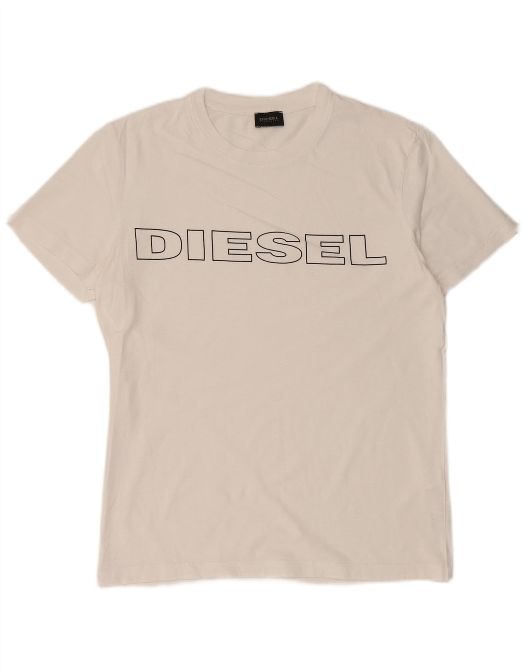 Męski T-shirt z grafiką DIESEL, mały, biały, bawełniany