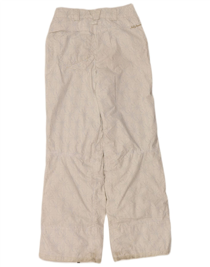 Damskie spodnie narciarskie Helly Hansen UK 6 XS, białe, kwiatowe poliamidy