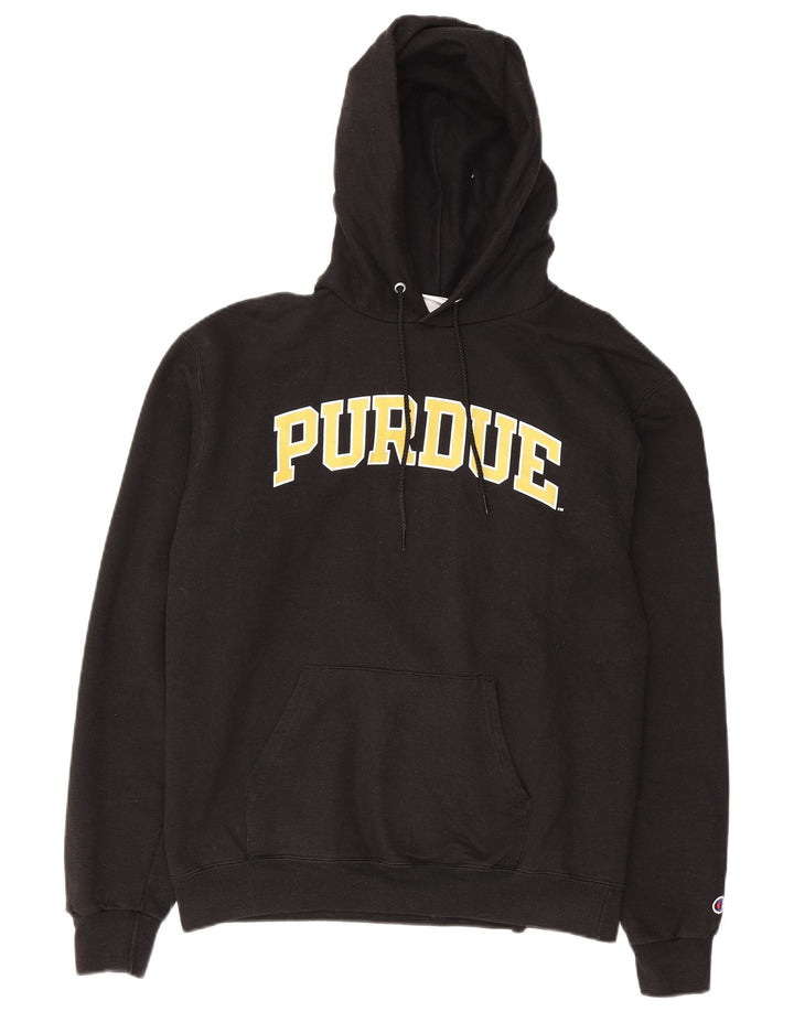 Męski sweter z kapturem Champion Purdue Graphic, średni czarny, bawełniany