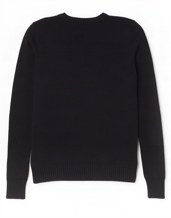 Ralph Lauren Womens Graphic Boat Neck Jumper Sweater UK 10 Small Black USA