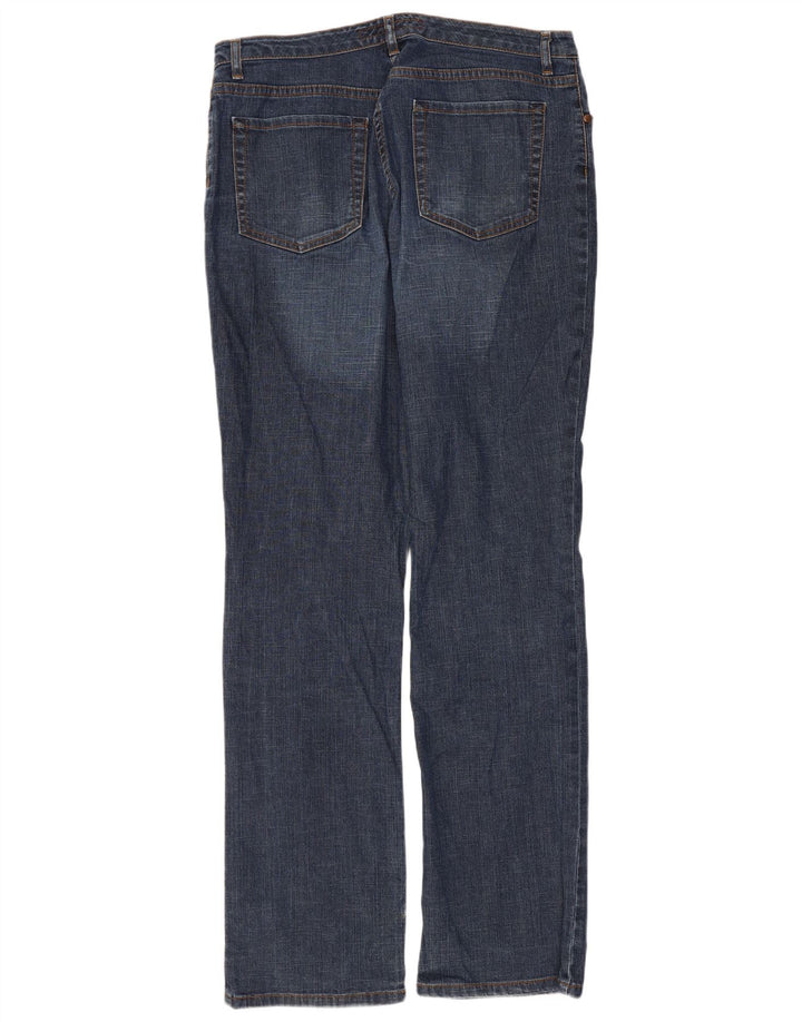 Damskie proste dżinsy FCuk UK 14 duże W32 L31 niebieska bawełna