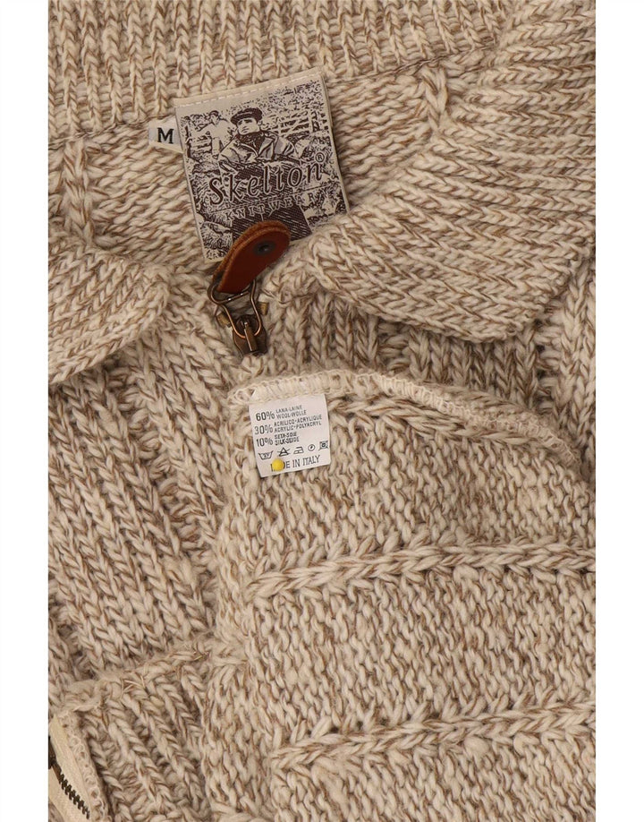 Sweter damski w stylu vintage, UK 14, średni brązowy, wełniany nakrapiany