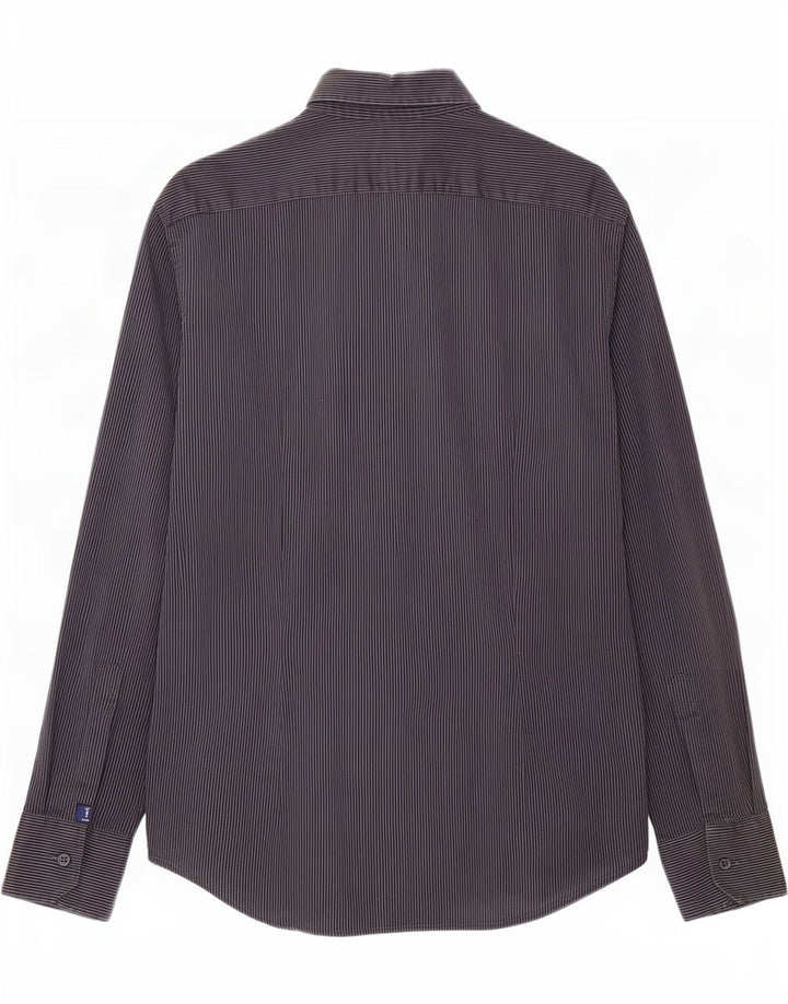 Koszula męska Trussardi Jeans Średnioszara, bawełniana w prążki