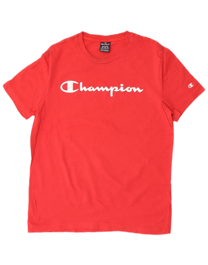 Męski T-shirt Champion z grafiką, średni czerwony
