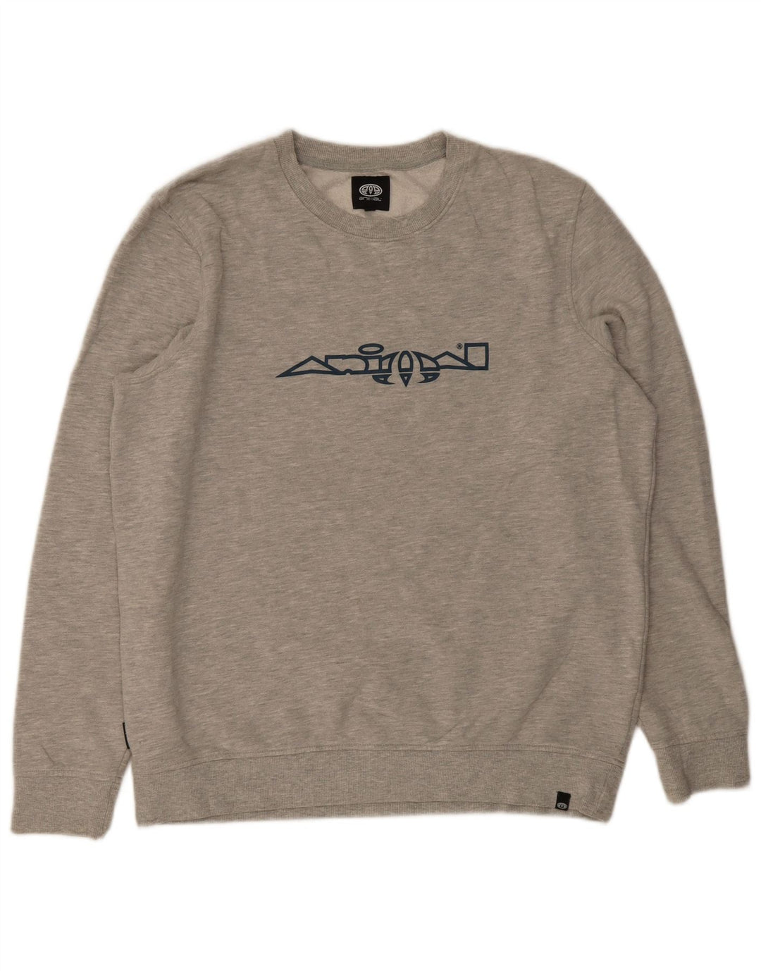 Męska bluza z grafiką zwierząt, sweter XL, szara bawełna