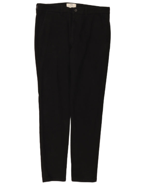 Marks & Spencer Męskie spodnie Chino Skinny W34 L31 Czarne bawełniane