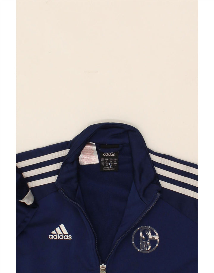 ADIDAS Boys Tracksuit Top Jacket 9-10 Years Navy Blue Colourblock Vintage Adidas and Second-Hand Adidas from Messina Hembry 