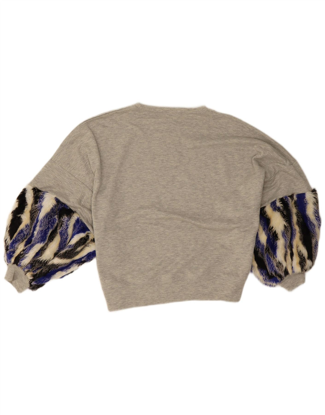 Damski top oversize Zara z rękawem 3/4, UK 10, mały, szary, poliester w blokach kolorów
