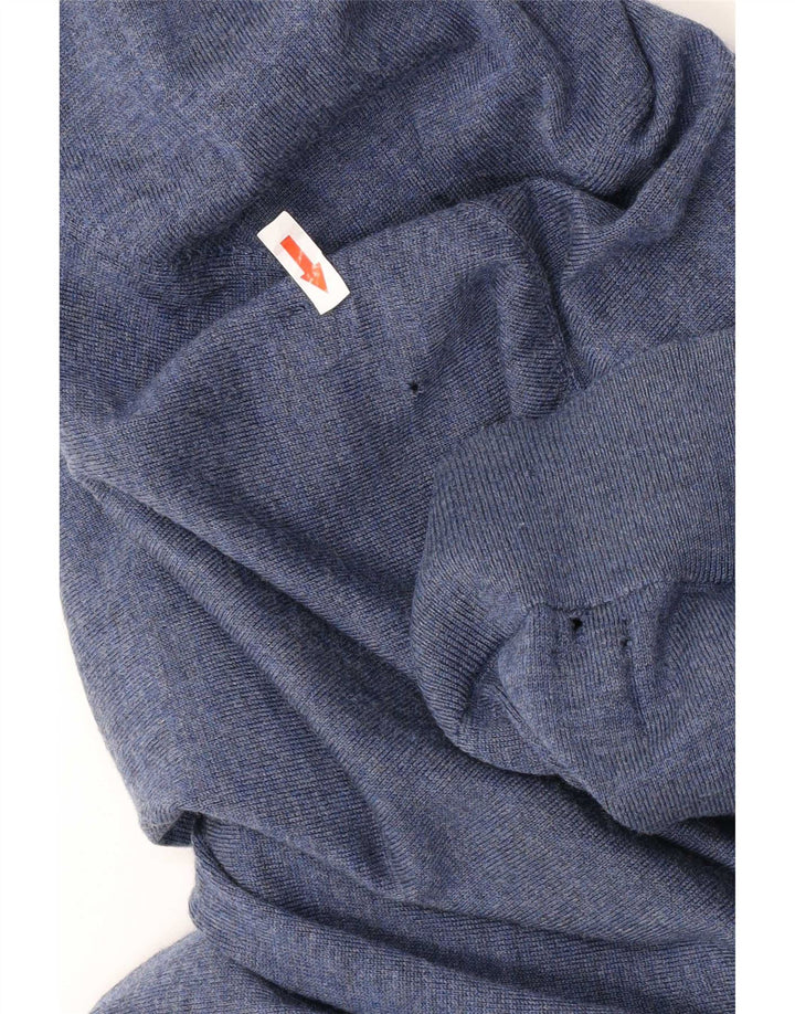 Męski sweter Tommy Hilfiger z dekoltem w kształcie litery V, średni niebieski, wełna merynosów