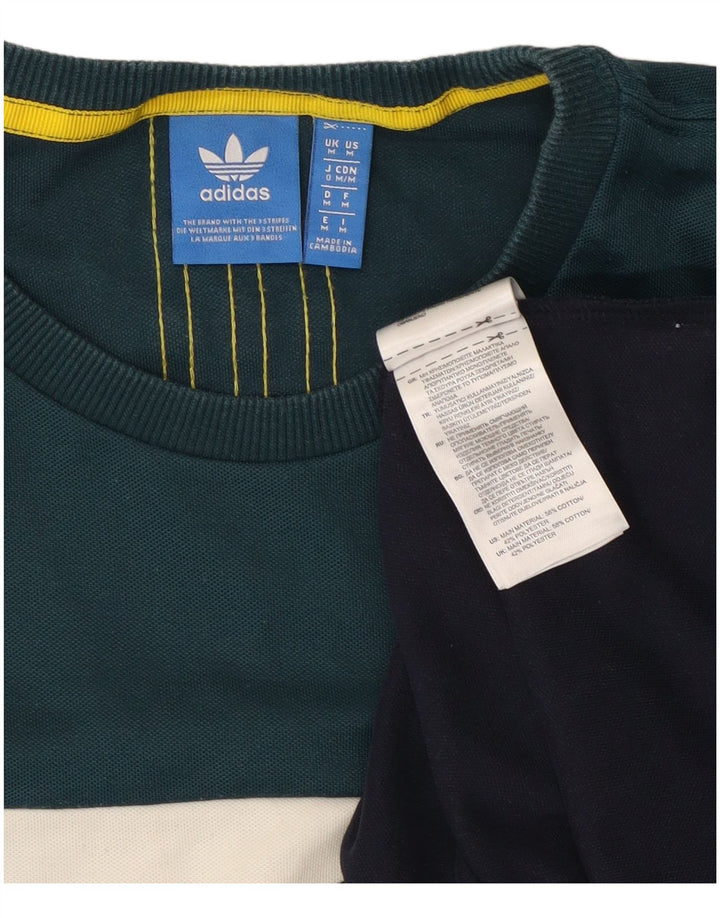 Adidas Męska koszulka Top Medium wielobarwna bawełna z blokami kolorów