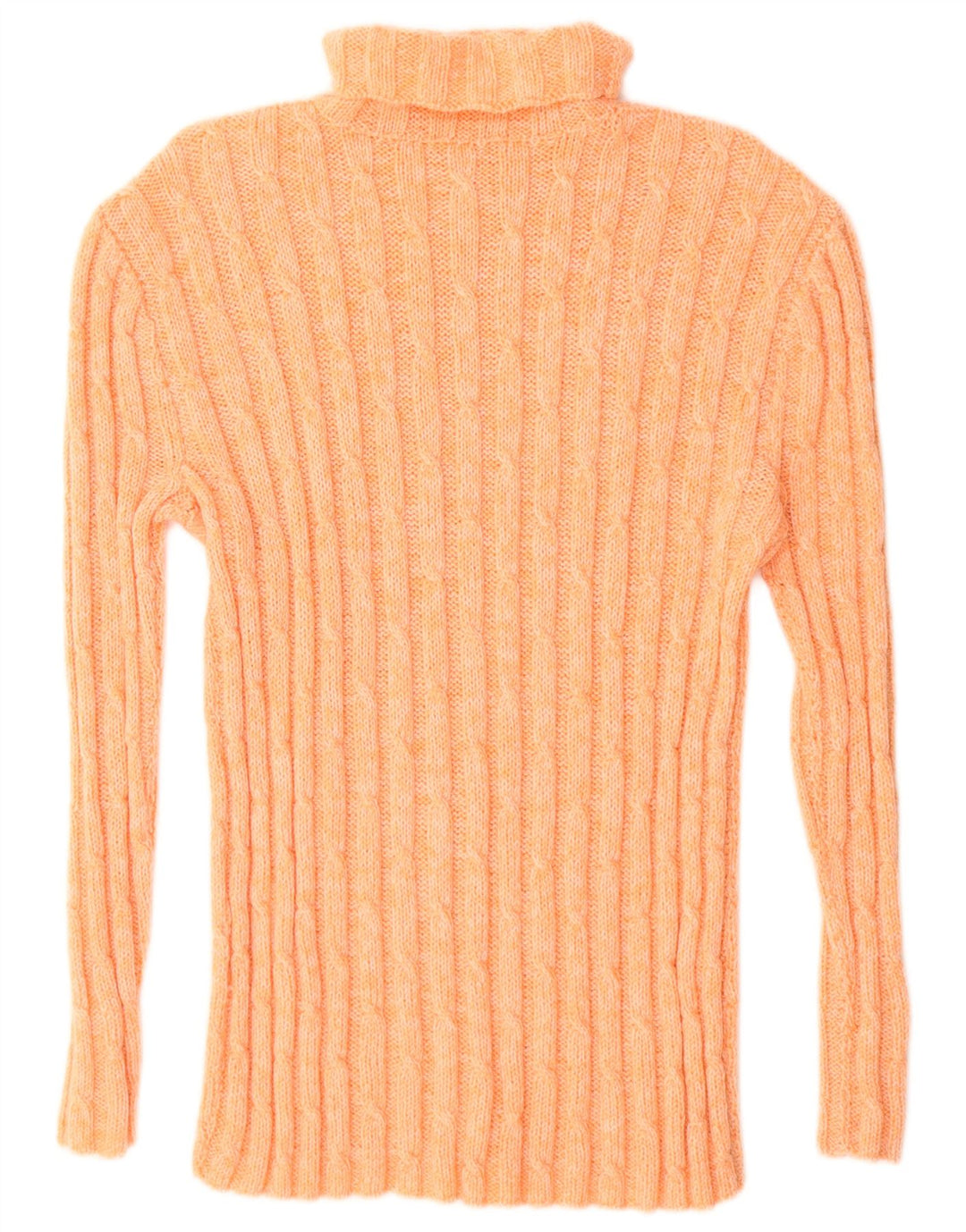 Sweter damski w stylu vintage z wywijanym dekoltem UK 16, duży pomarańczowy