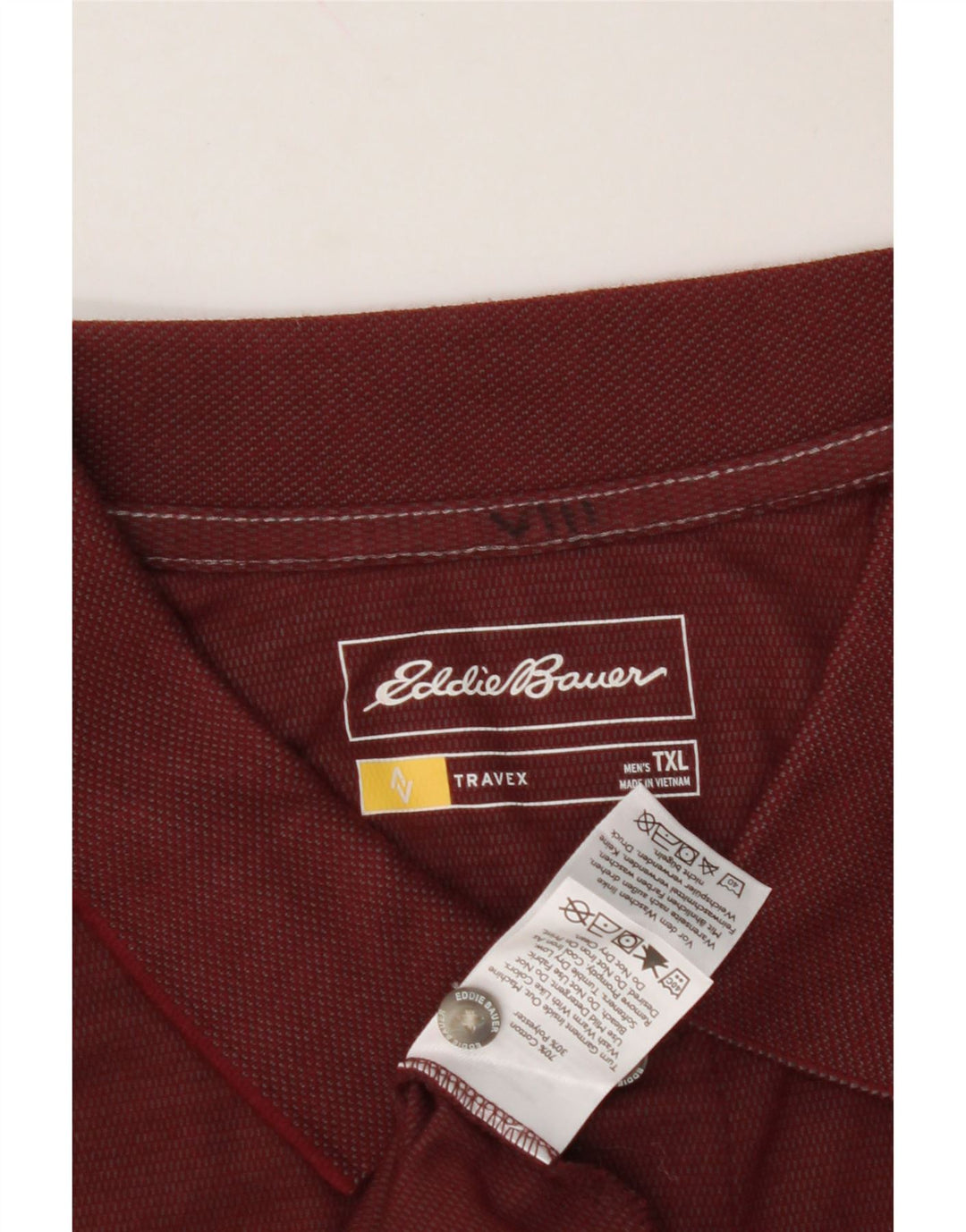 EDDIE BAUER Mens Polo Shirt XL Maroon Cotton Vintage Eddie Bauer and Second-Hand Eddie Bauer from Messina Hembry 