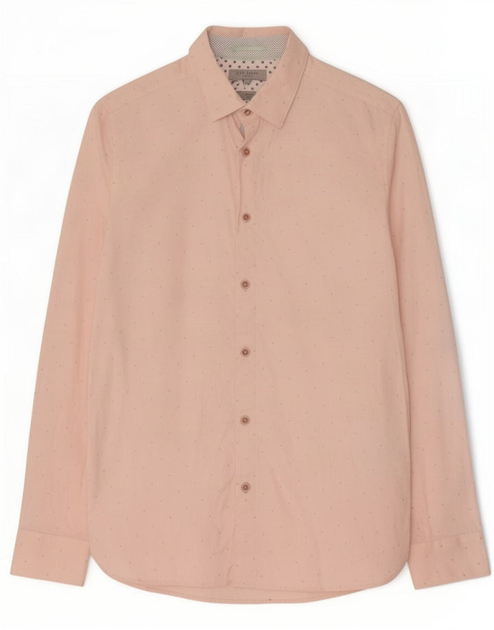 Koszula męska Ted Baker, rozmiar 3, średnia, różowa, bawełniana w cętki