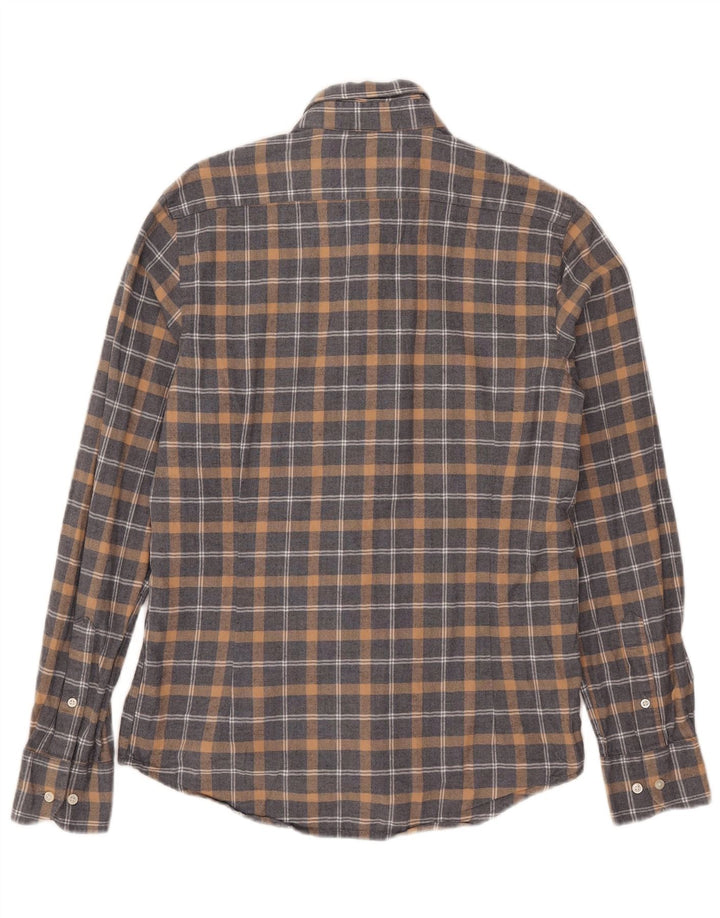 Męska koszula flanelowa Massimo Dutti w małą szarą kratkę
