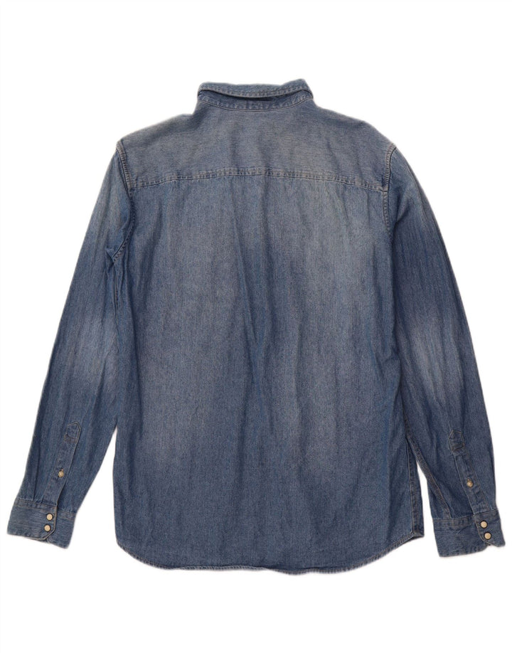 Męska koszula dżinsowa JACK & JONES, duża, niebieska, bawełniana