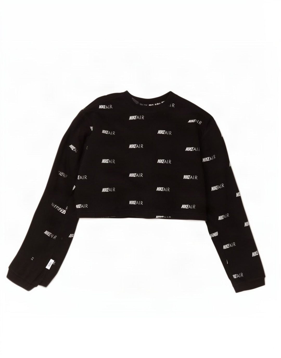 Damska koszulka Nike Crop Oversized Graphic Top z długim rękawem, UK 10, mała, czarna bawełna